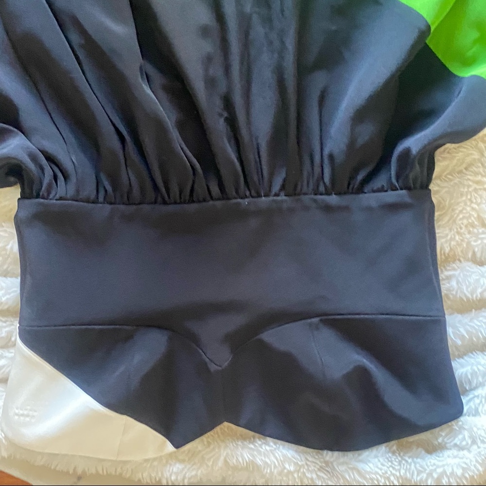 Jay Godfrey Silk Dress/ Silk/ Strapless/ Colorblock/ size 8/ Mini - Picture 2 of 6